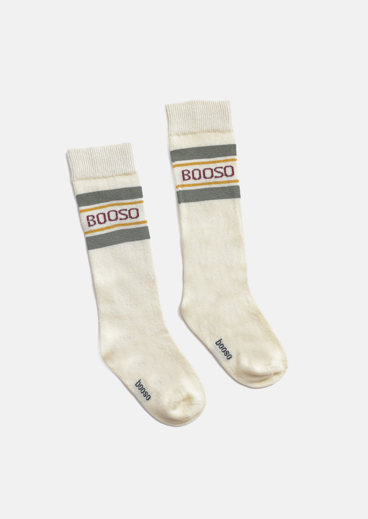 Booso Vintage Striped Socks - ecru/olive/mustard