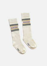 Load image into Gallery viewer, Booso Vintage Striped Socks - ecru/olive/mustard