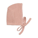 Peluche Ribbed Knit Bonnet - Blush