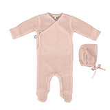 Bebe Organic Blooms Wrap Overall & Bonnet - Dusty Rose