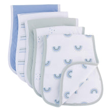 Load image into Gallery viewer, Ely&#39;s &amp; Co Contoured Reversible Burp Cloths - Blue Rainbow