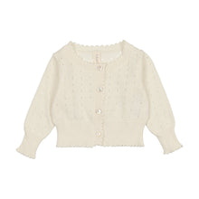 Load image into Gallery viewer, Lil Leg Dotted Open Knit Cardigan - Cream