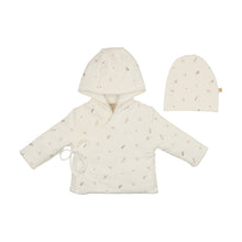 Load image into Gallery viewer, Mon Tresor Nature&#39;s Print Jacket &amp; Hat - Ivory &amp; Taupe