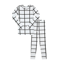 Load image into Gallery viewer, Heven PJ01 Kids Grid Pajama Set - Black