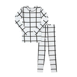 Heven PJ01 Kids Grid Pajama Set - Black