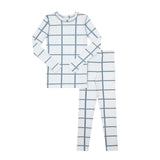 Heven PJ01 Kids Grid Pajama Set - Blue