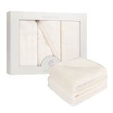 Ely's & Co. Solid Scalloped Wash Cloth Set (3 Pack) - Cream