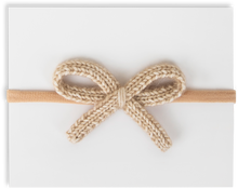 Load image into Gallery viewer, Adora Tan Crochet Mini Headband