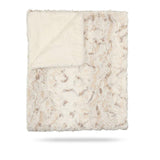 Peluche Speckled Beige and Natural Lux Fur Blanket