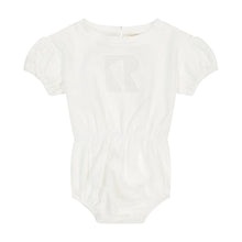 Load image into Gallery viewer, Retro Kid Waffle Cinch Waist Baby Romper - White