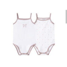 Load image into Gallery viewer, Petit Clair 2 Pack Onesie (Bow &amp; Polka Dot Print)
