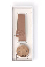 Load image into Gallery viewer, Vegan Leather Misty Rose Pacifier Clip