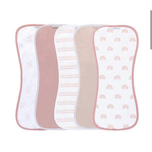 Load image into Gallery viewer, Ely&#39;s &amp; Co Contoured Reversible Burp Cloths - Dusty Pink Rainbow
