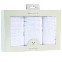 Load image into Gallery viewer, Ely&#39;s &amp; Co 3 Pk Muslin Burp Cloths Solid White