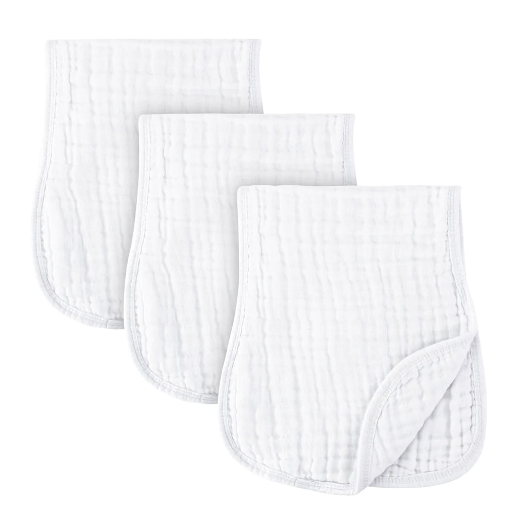 Ely's & Co 3 Pk Muslin Burp Cloths Solid White