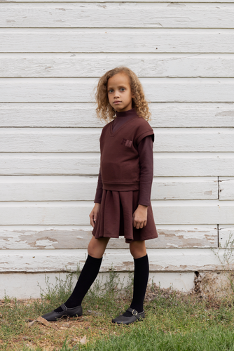 Farren & Me French Terry Vest - Washed Burgundy