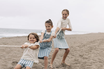 Farren & Me Bermuda Striped Skirt - Light Denim Stripes