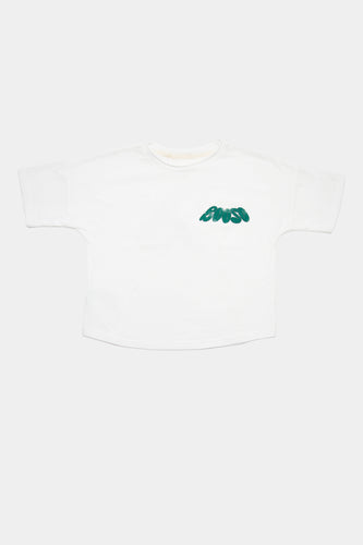 Booso Logo Tee - Ecru/Green *Runs Big*