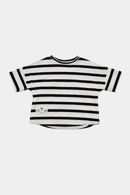 Booso Striped Tee - Ecru/Black