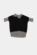 Load image into Gallery viewer, Booso Welt Tee - Ecru/Black *Runs Big*