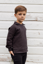 Load image into Gallery viewer, Farren &amp; Me Polo Sweatshirt - Washed Black