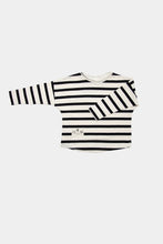 Load image into Gallery viewer, Booso Striped Long Sleeve Tee - Black/Ecru