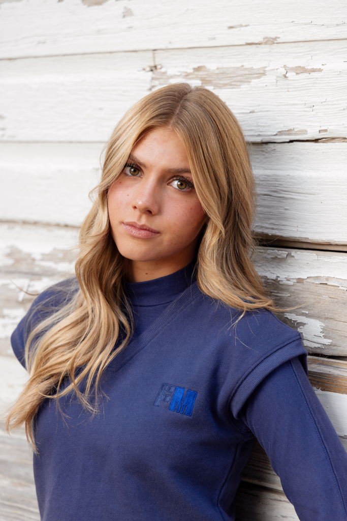 Farren & Me French Terry Vest - Washed Blue