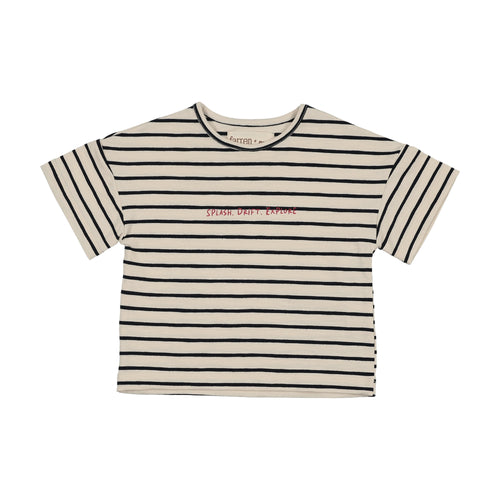 Farren & Me Striped Baby T-shirt And Bloomer Set - Black Denim/Navy Stripes