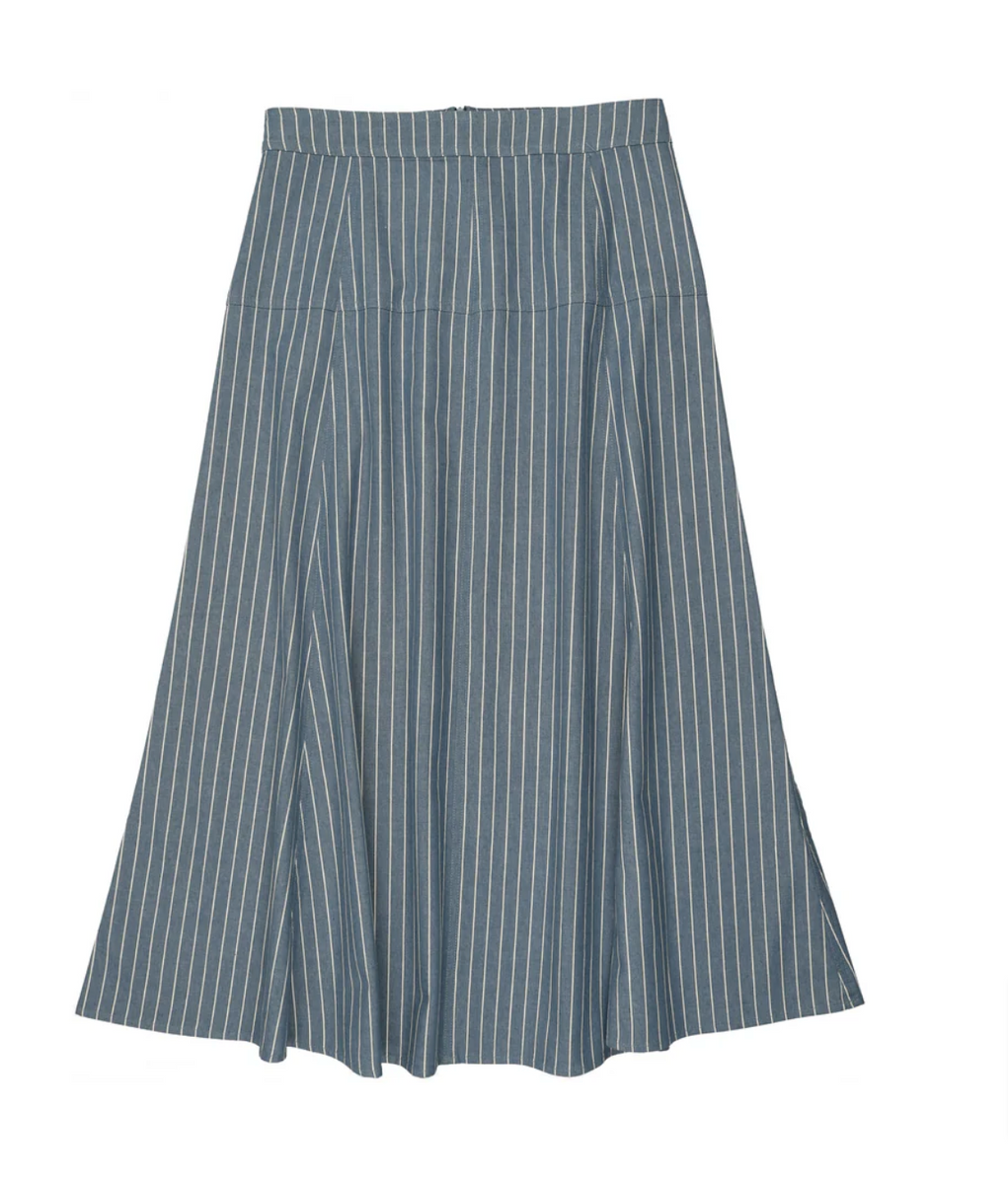 Coco Blanc Pleated Cream Skirt With Stripe Waist main image 0