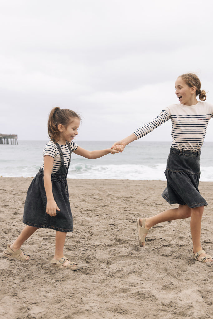 Farren & Me Drop Sleeve Top - Navy Stripes