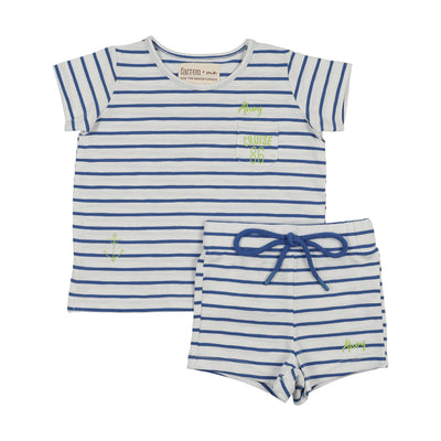 Farren & Me Track Set - Royal Blue Stripes