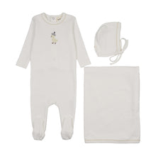 Load image into Gallery viewer, Mema Knits Yellow Duck Embroidered Layette Set - Winter White