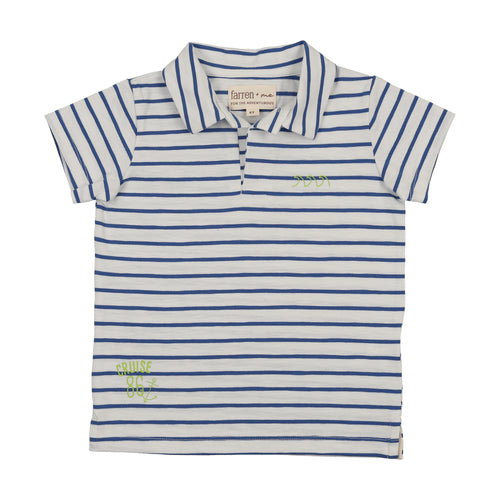 Farren & Me Boys Polo - Royal Blue Stripes