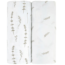 Load image into Gallery viewer, Ely's &amp; Co. Bassinet Sheet Forest Grey Leaves