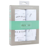 Ely's & Co. Pack N Play/ Portable Crib Sheet Forest Grey Leaves