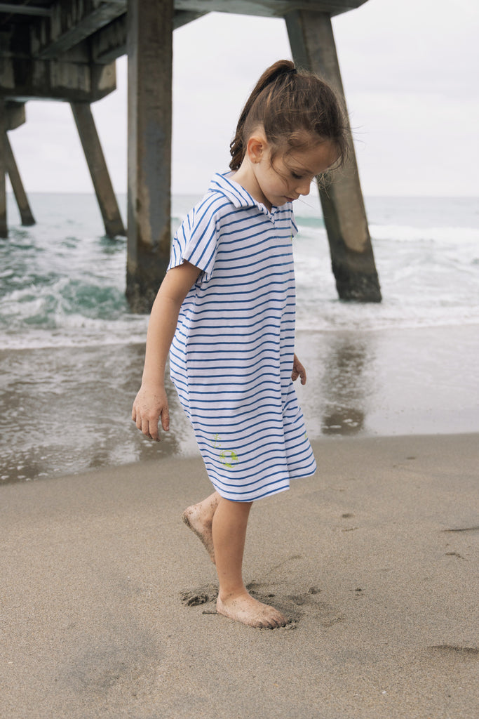 Farren & Me Drop Shoulder Jumper - Royal Blue Stripes