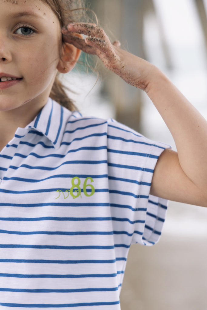 Farren & Me Drop Shoulder Jumper - Royal Blue Stripes