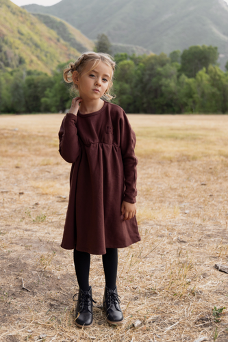 Farren & Me High Waisted Dress - Washed Burgundy