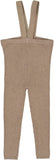 Lil Legs Knit Suspender Leggings - Misty Oat