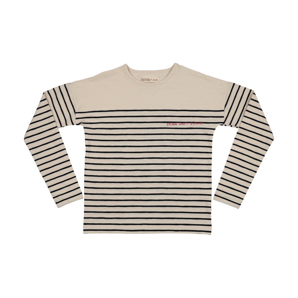 Farren & Me Drop Sleeve Top - Navy Stripes