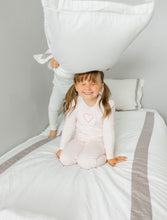 Load image into Gallery viewer, Little Label Heart Herringbone Pajama - Pink
