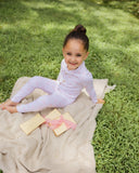 Little Label Pink Bow Print Grandpa Pajama - Pink