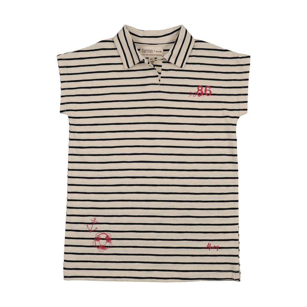 Farren & Me Drop Shoulder Jumper - Navy Stripes