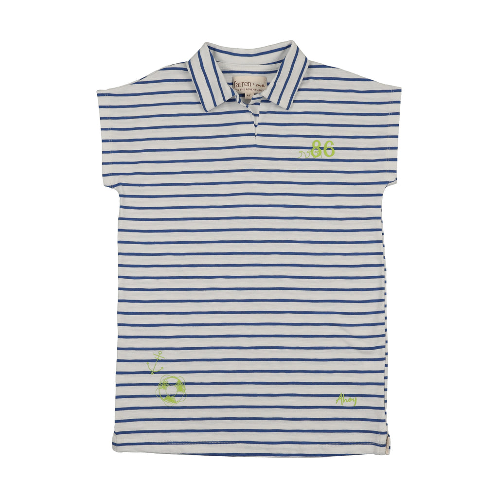 Farren & Me Drop Shoulder Jumper - Royal Blue Stripes