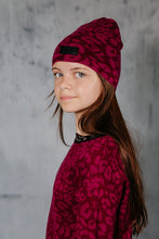 Load image into Gallery viewer, Limited Edition Leopard Knit Beanie - Raspberry