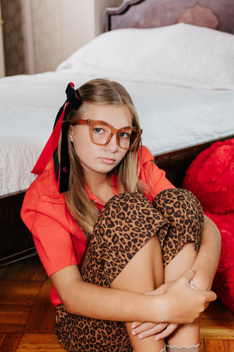 Limited Edition Two Tone Velvet Bow - Black/Red