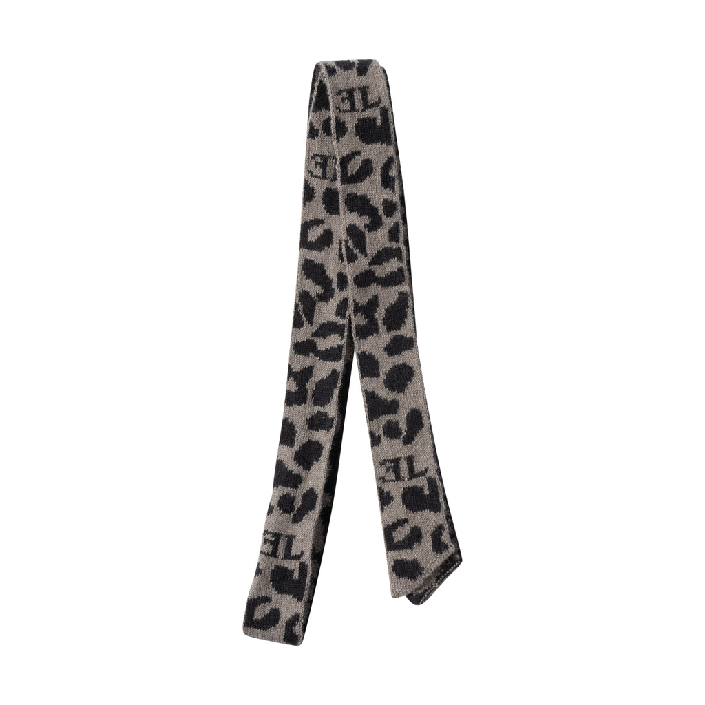 Limited Edition Leopard Knit Hair Tie - Black/Grey