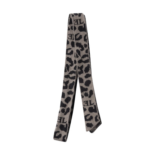 Limited Edition Leopard Knit Hair Tie - Black/Grey