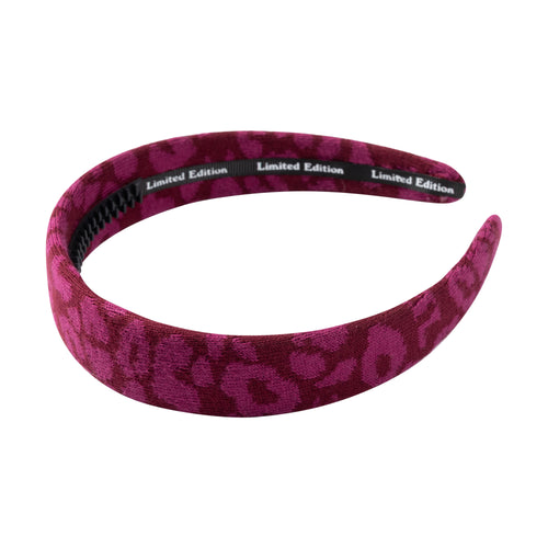 Limited Edition Leopard Knit Headband - Raspberry