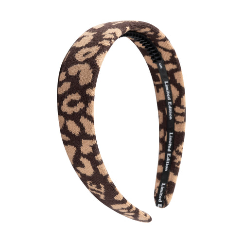 Limited Edition Leopard Knit Headband - Brown